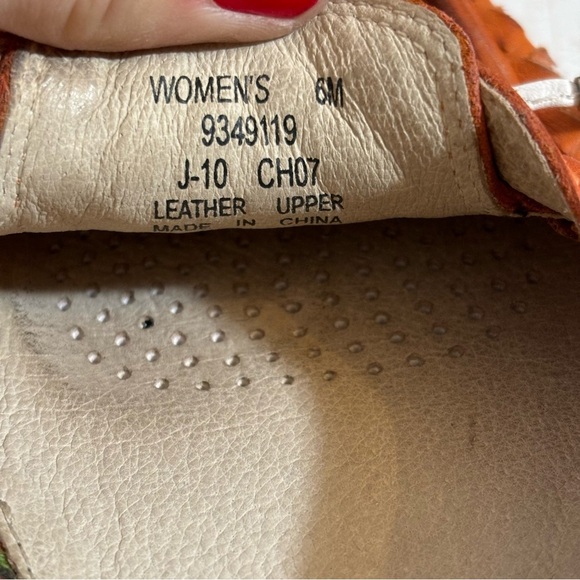 Sperry women’s papaya‎ orange leather slip on loafer woven boat shoe in size 6 - Picture 12 of 12